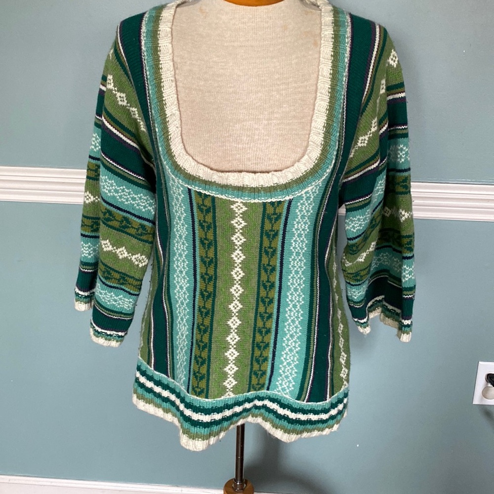 Vtg Y2K Old Navy  bojo Fair isle Nordic style Sweater M lamb wool angora blend